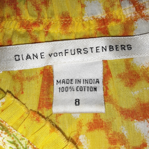 Diane von Furstenberge  yellow, green and white floral  dress, size 8 - Picture 14 of 14